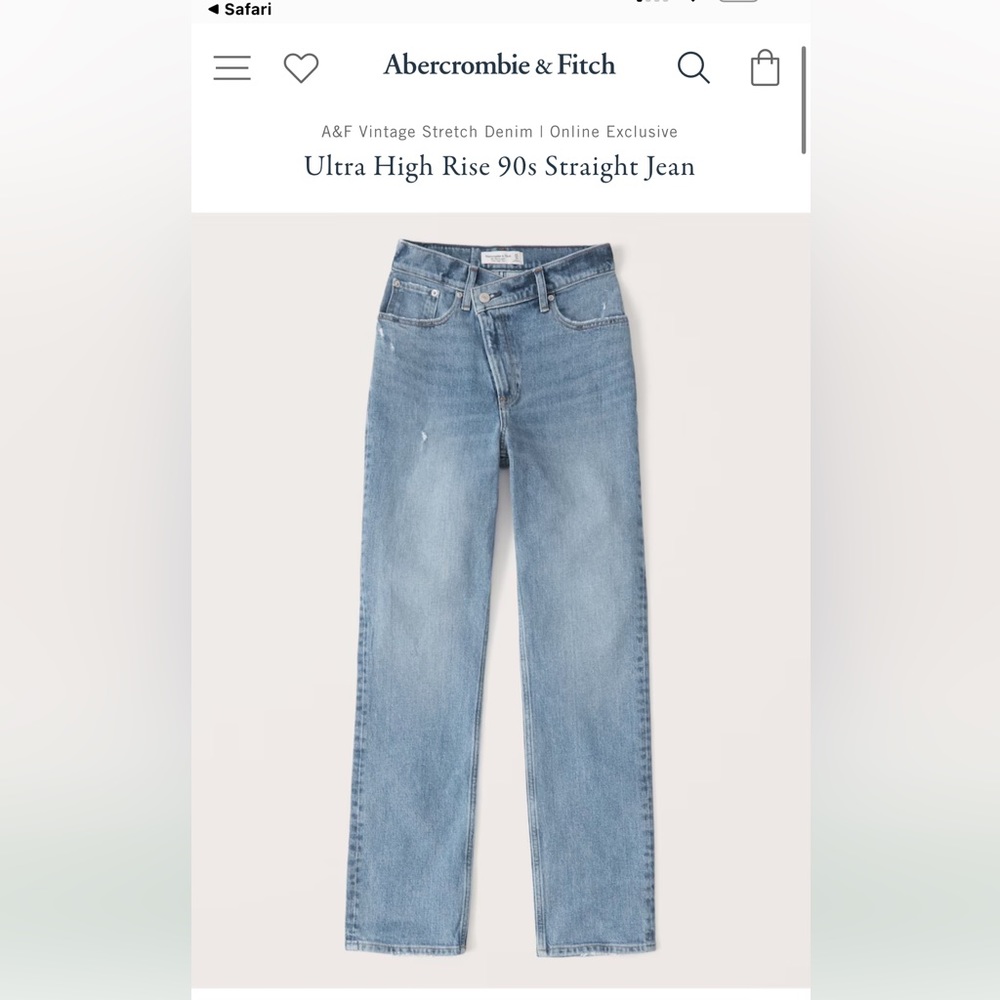 abercrombie 90s straight ultra high rise jeans curve love 24/00